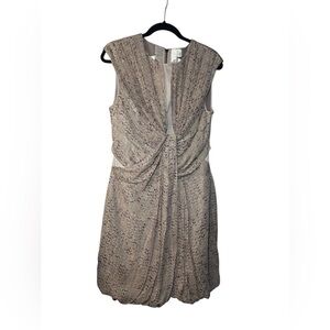 2B.Rych Textured Taupe Midi Dress